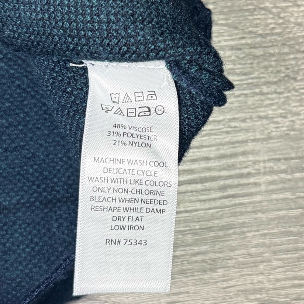 Tahari Women's Crewneck Sweater - Navy and Teal Plaid - Picture 11 of 15